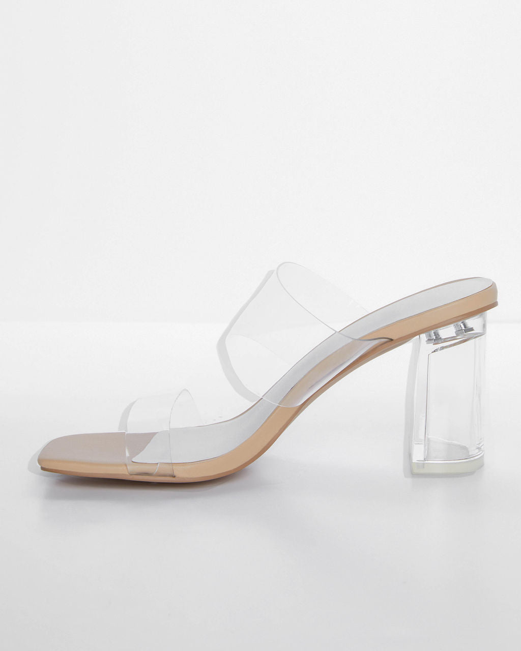 Jodi Clear Block Heel Mules-Vogue Logic
