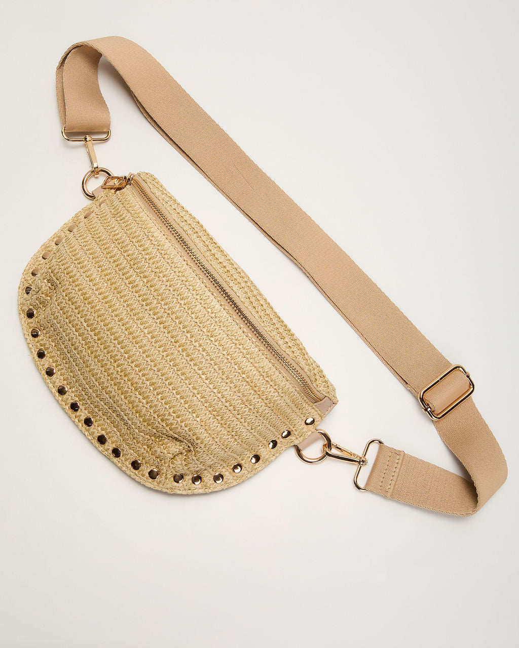Emberly Studded Straw Belt Bag-Vogue Logic