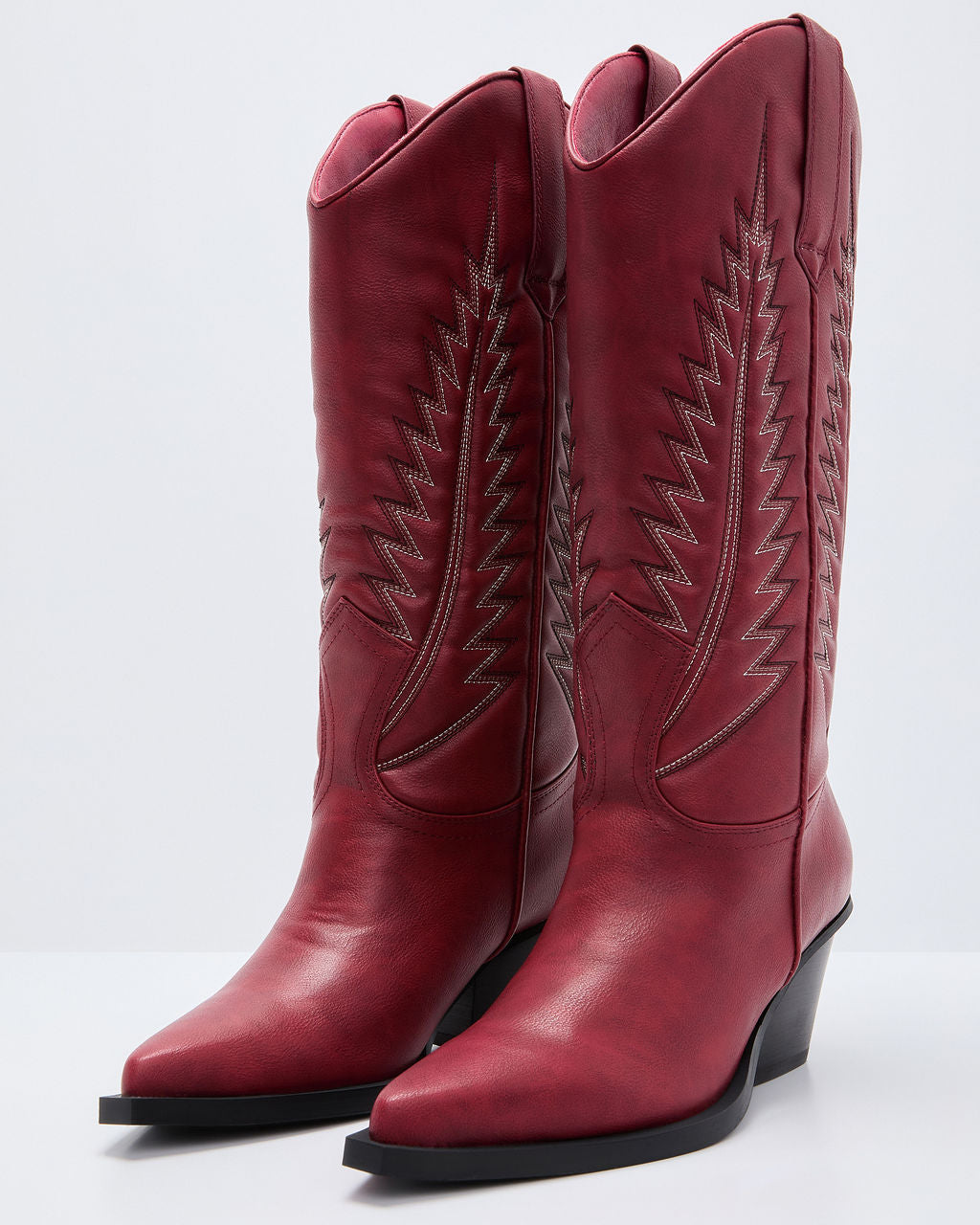 Marison Leather Western Boots-Vogue Logic