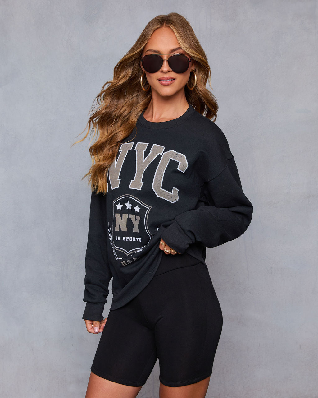 NYC Sports Graphic Sweatshirt-Vogue Logic