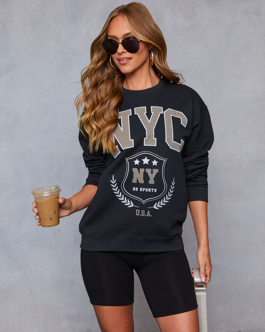 NYC Sports Graphic Sweatshirt-Vogue Logic