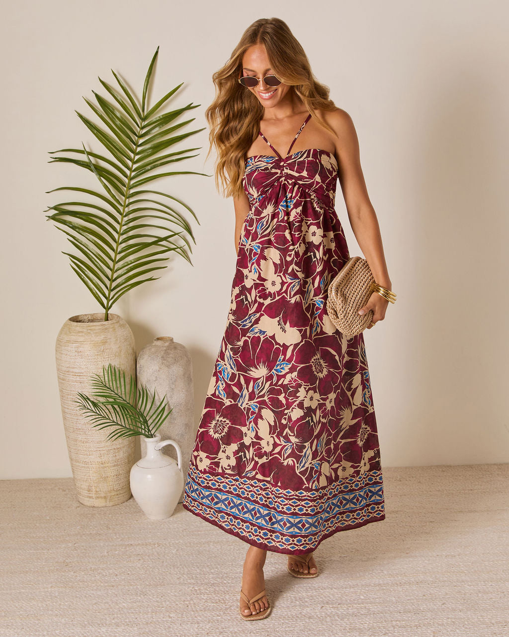 Sunset Tropics Empire Maxi Dress-Vogue Logic