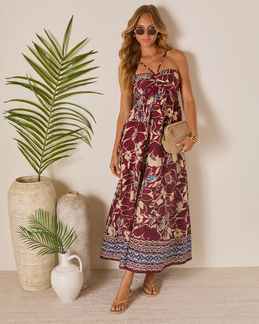 Sunset Tropics Empire Maxi Dress-Vogue Logic