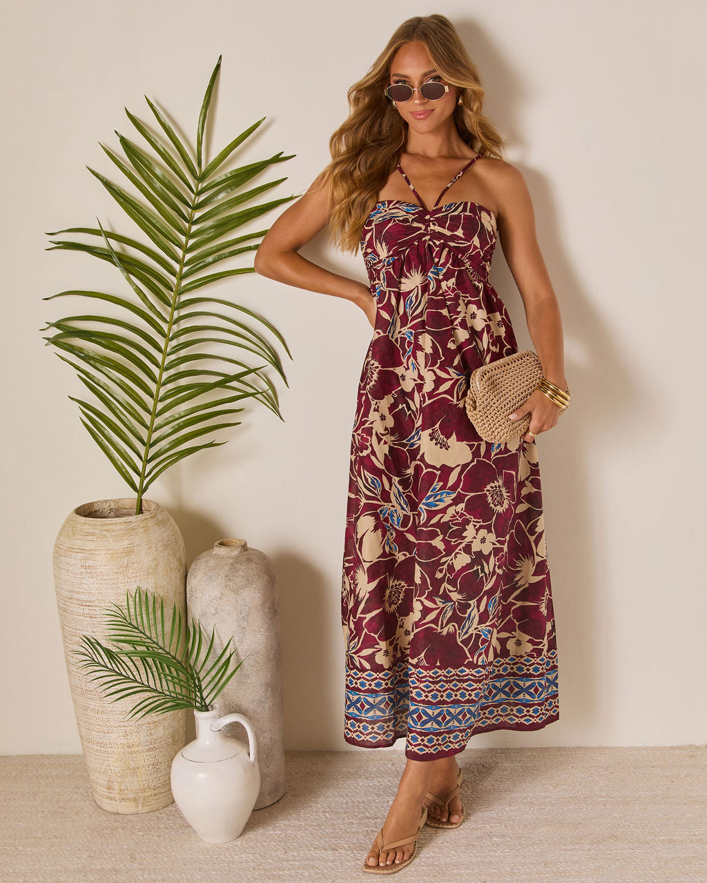 Sunset Tropics Empire Maxi Dress-Vogue Logic
