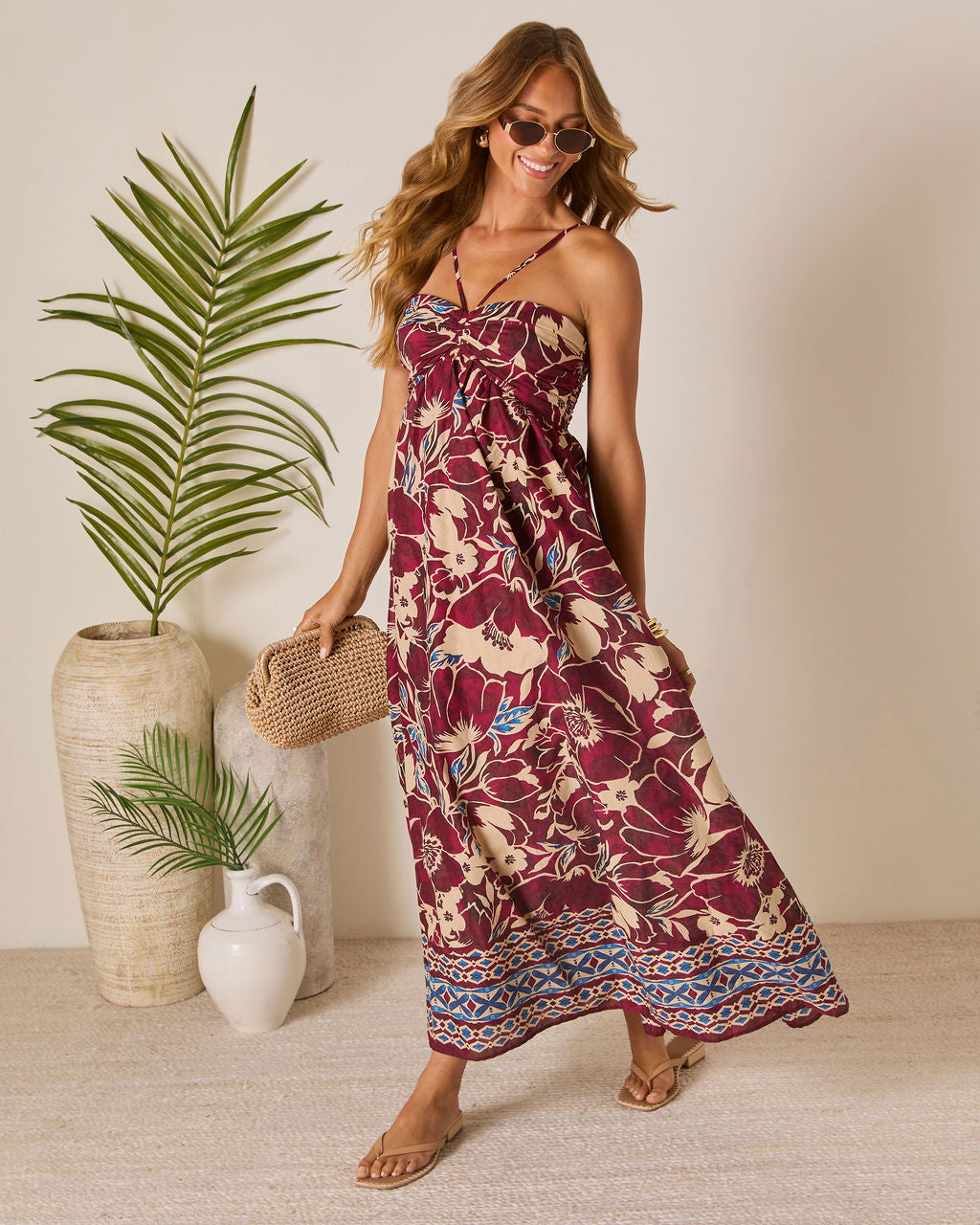Sunset Tropics Empire Maxi Dress-Vogue Logic