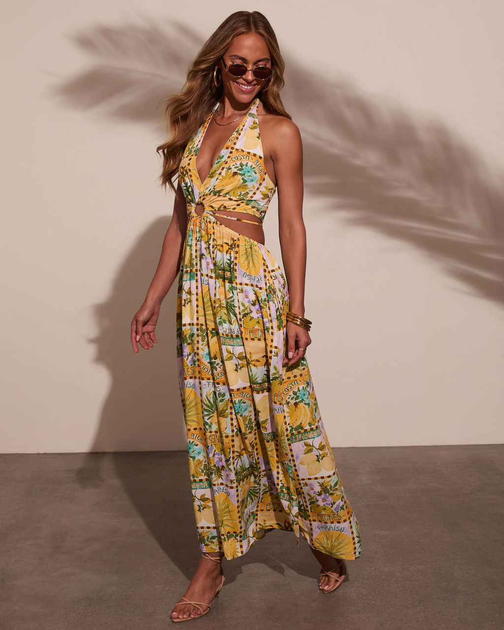 Sunny Romance Halter Maxi Dress-Vogue Logic