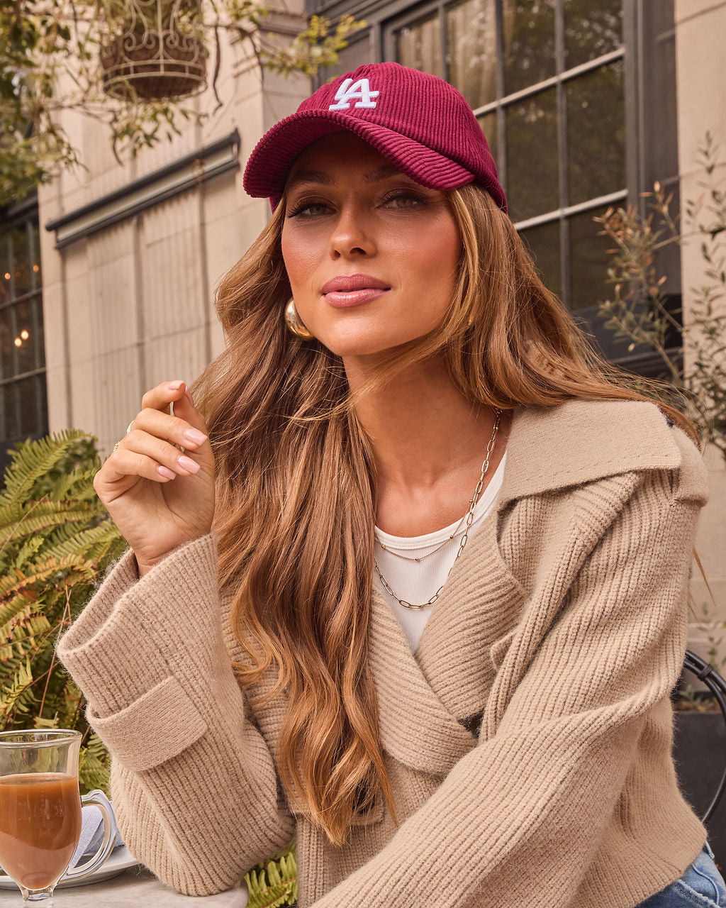 LA Babe Corduroy Baseball Cap-Vogue Logic