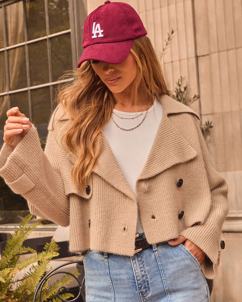 LA Babe Corduroy Baseball Cap-Vogue Logic
