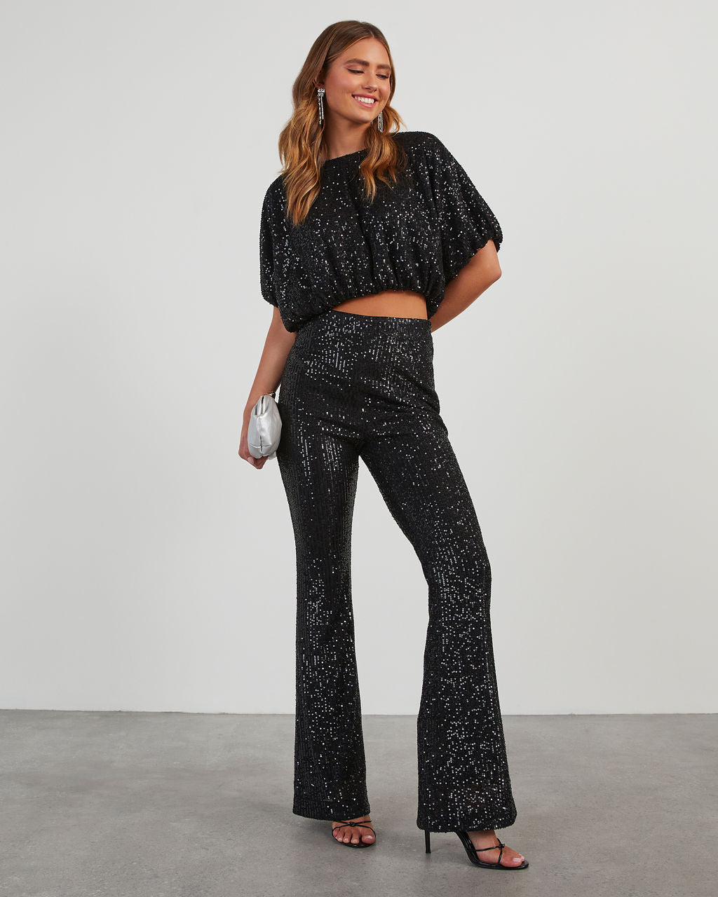 Diva Sequin Flare Pants-Vogue Logic