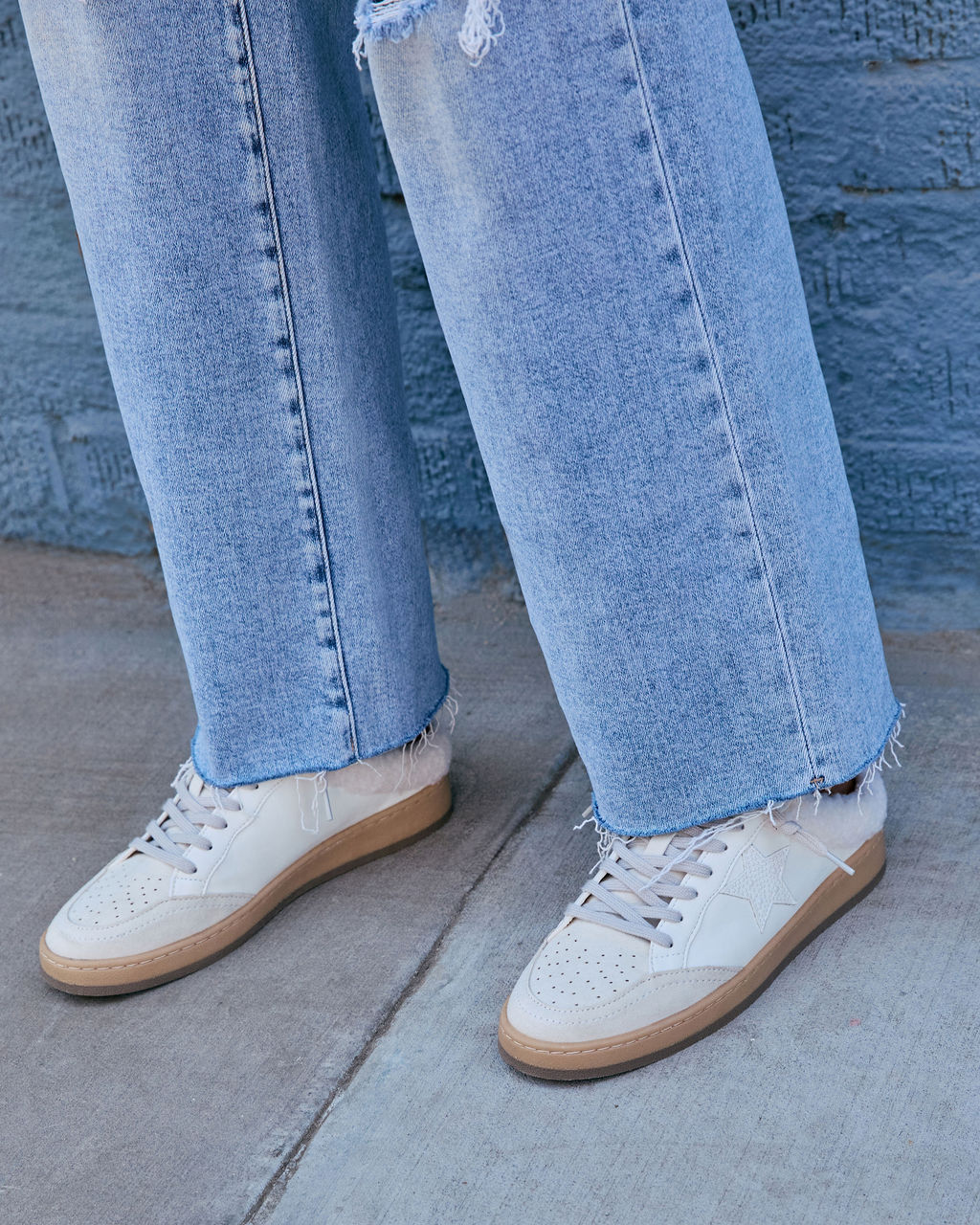 Chita Sherpa Lined Embossed Star Sneakers-Vogue Logic