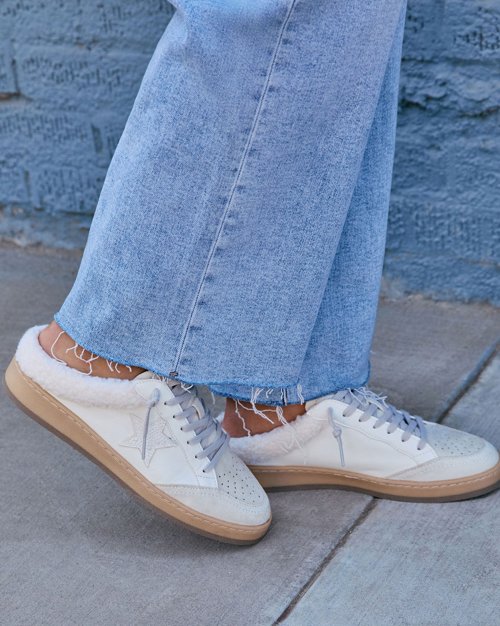 Chita Sherpa Lined Embossed Star Sneakers-Vogue Logic