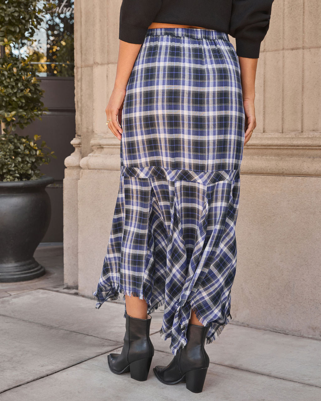 Nerida Plaid Maxi Skirt-Vogue Logic