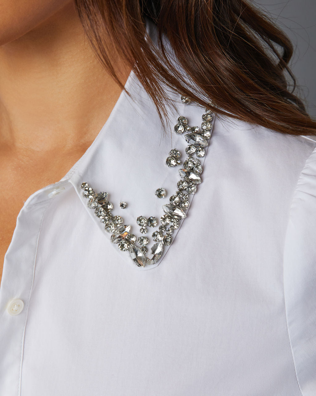 Naya Embellished Collared Button Down-Vogue Logic