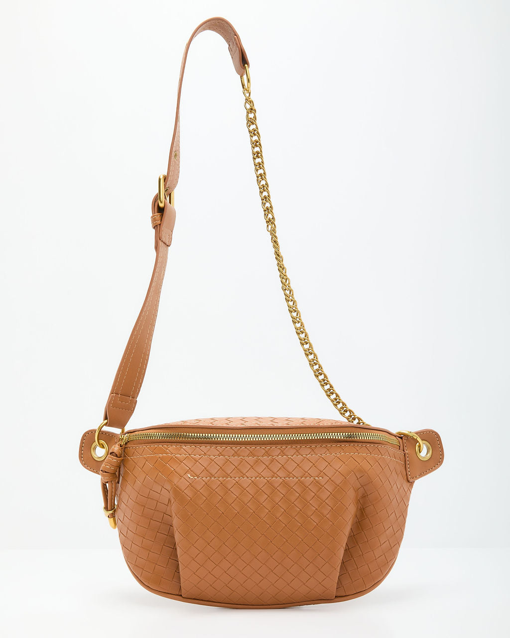 Lennah Woven Leather Belt Bag-Vogue Logic