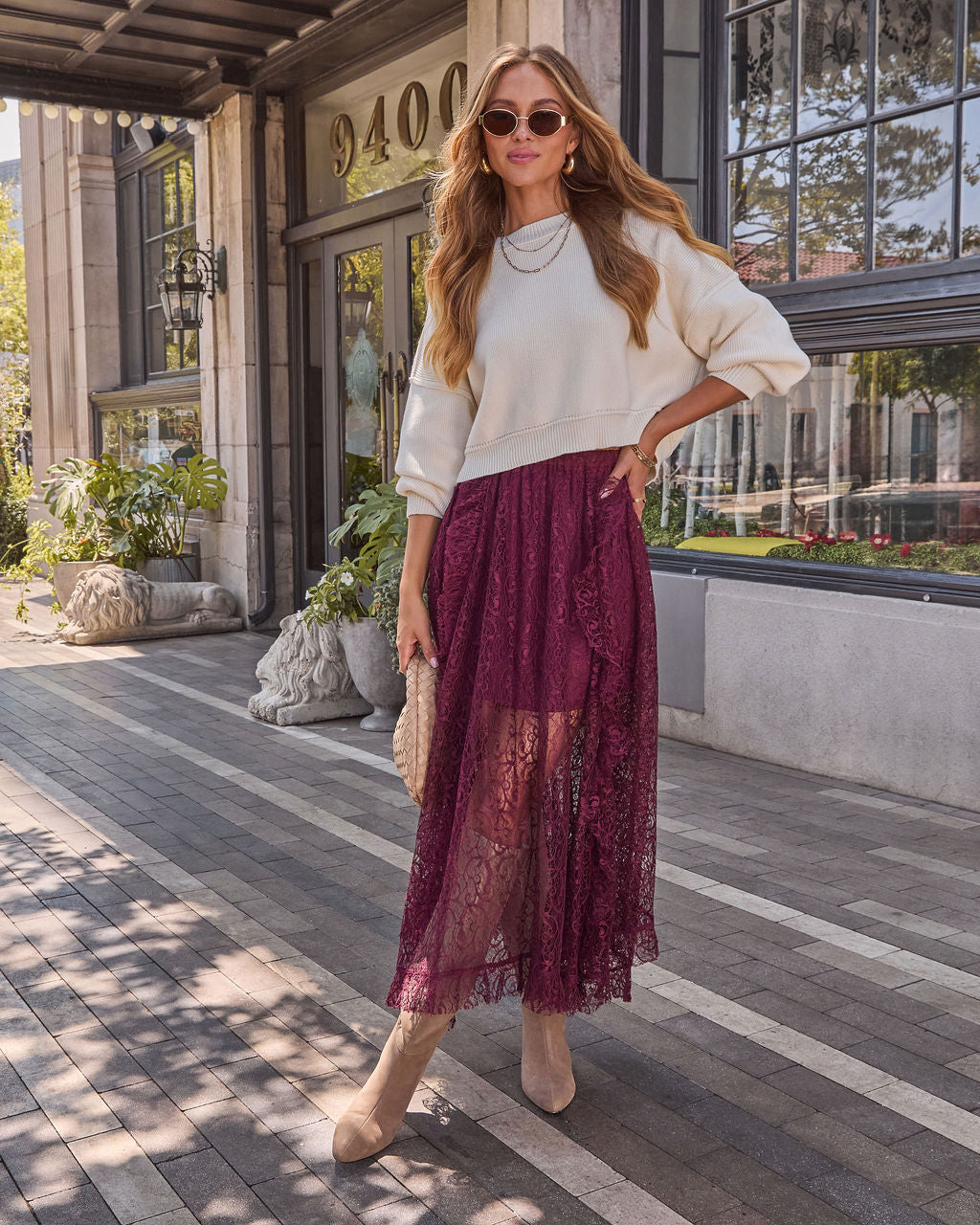 Elouise Cropped Crewneck Sweater-Vogue Logic