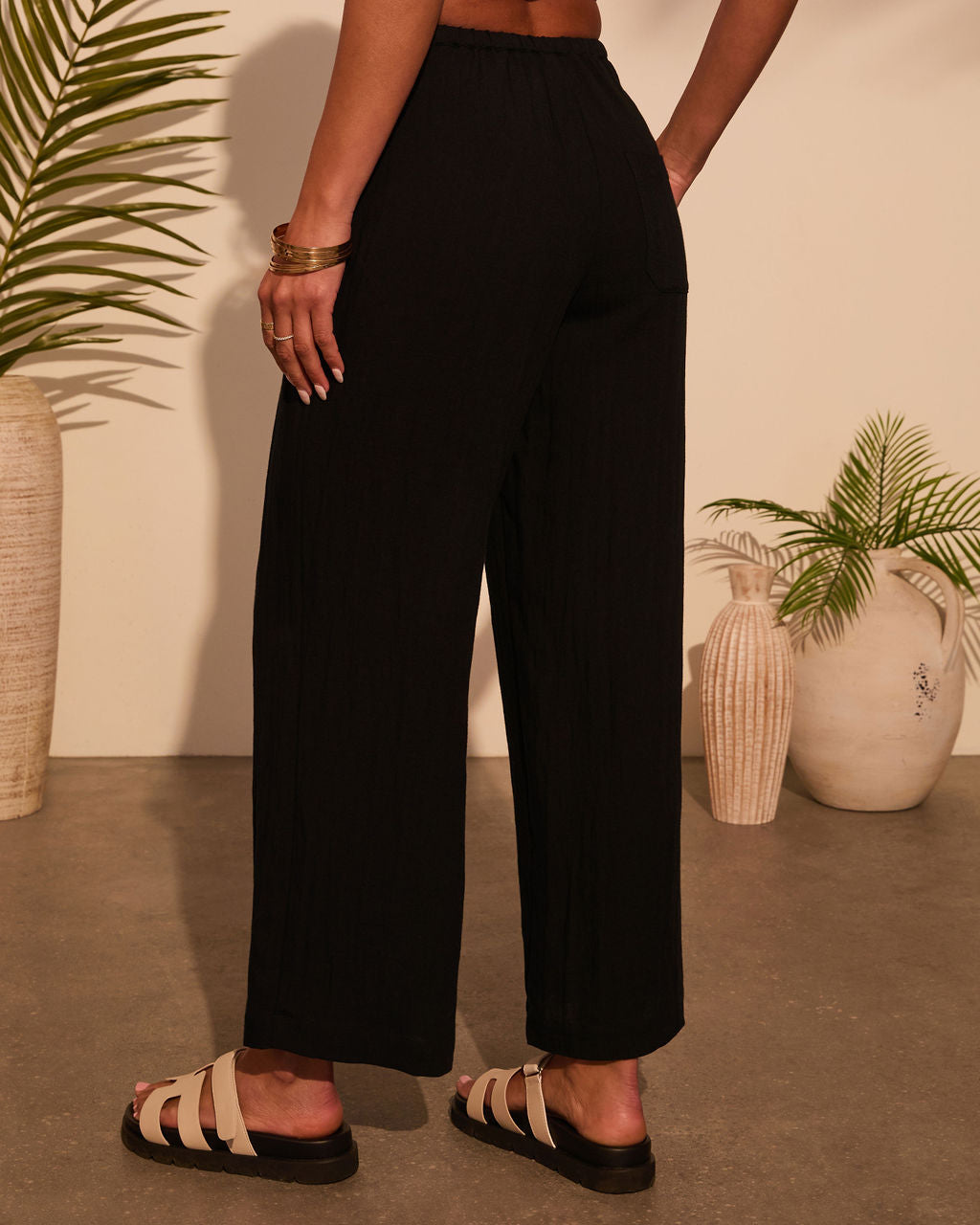 Juliena Waist Tie Pants-Vogue Logic