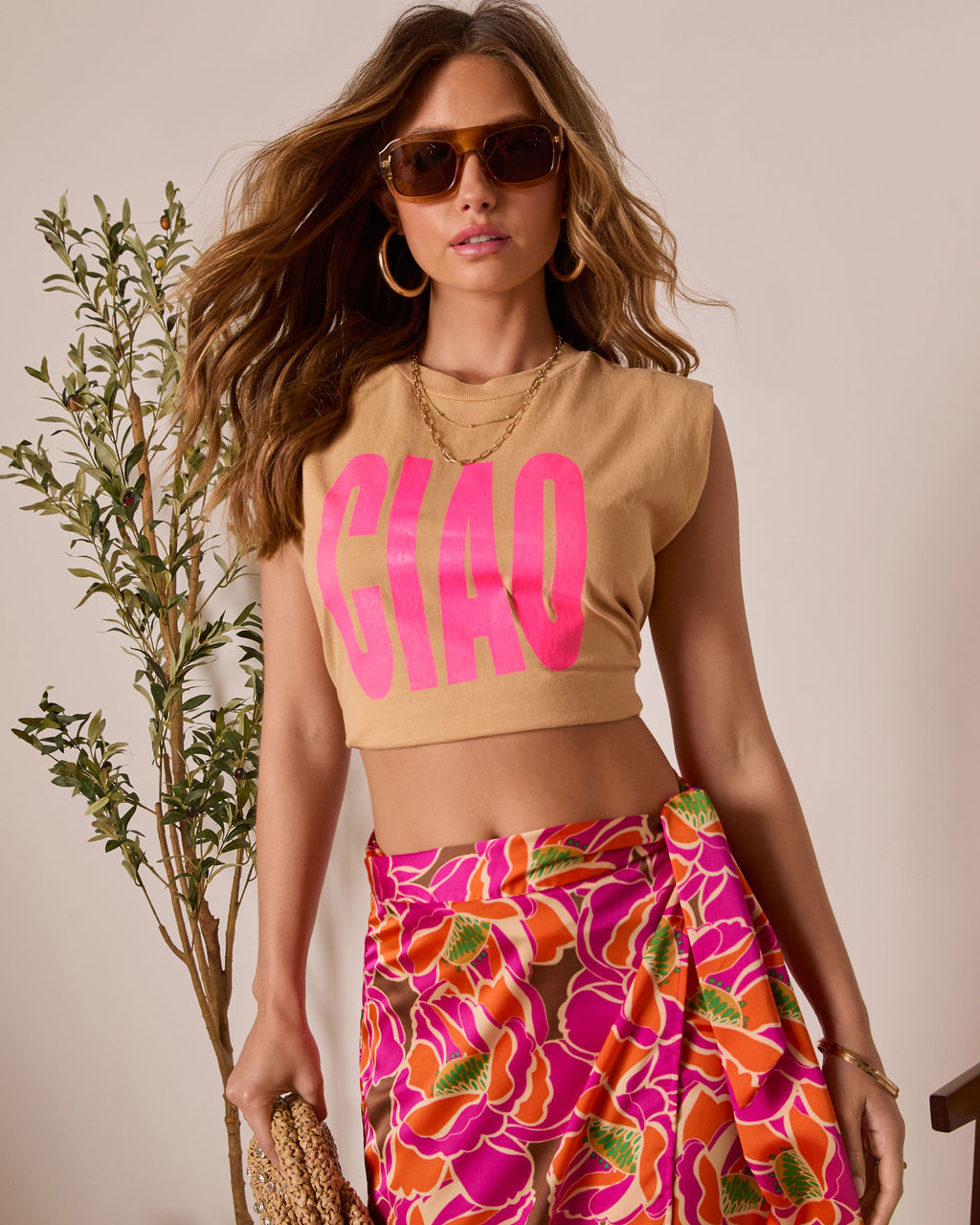 Ciao Graphic Muscle Tee-Vogue Logic