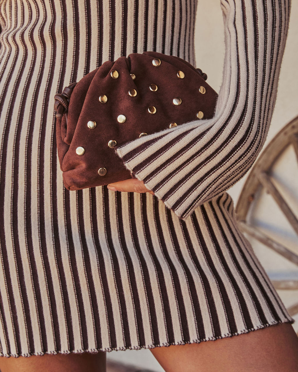 Crisetta Suede Studded Crossbody Bag-Vogue Logic