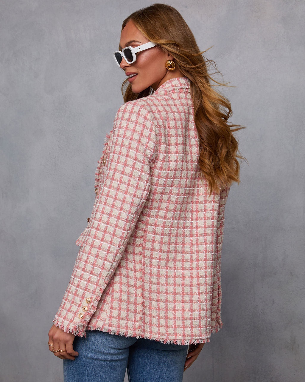 Darling Me Tweed Double Breasted Blazer-Vogue Logic