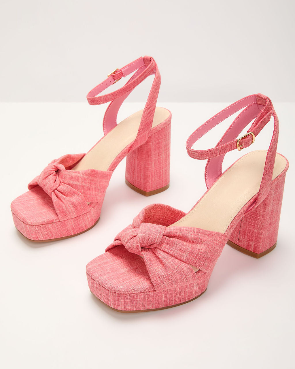 Mikah Twist Knot Platform Heels-Vogue Logic