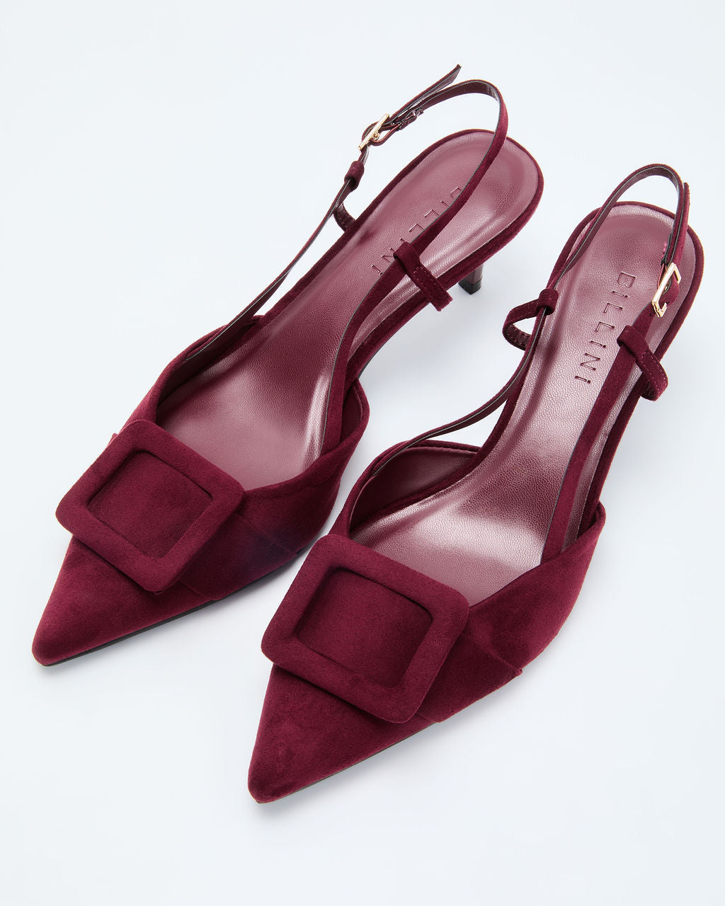 Hazel Lane Buckle Suede Slingback Heels-Vogue Logic