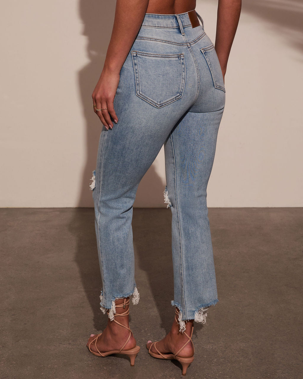 Cosmia Super Stretch High Rise Distressed Denim-Vogue Logic