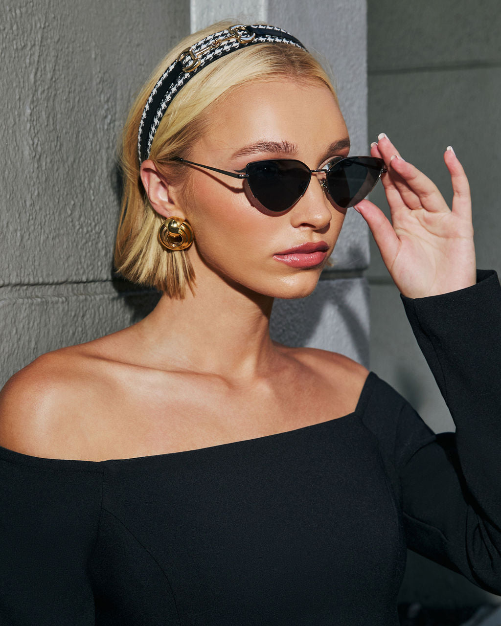 Dorthey Houndstooth Headband-Vogue Logic