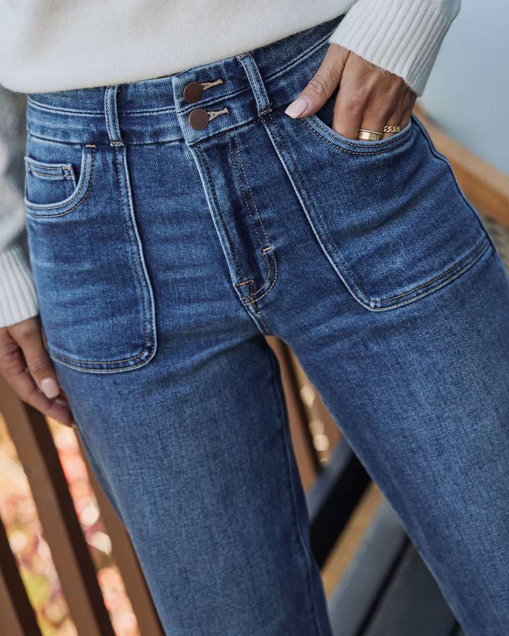 Keep By Me Raw Hem Dad Jeans-Vogue Logic