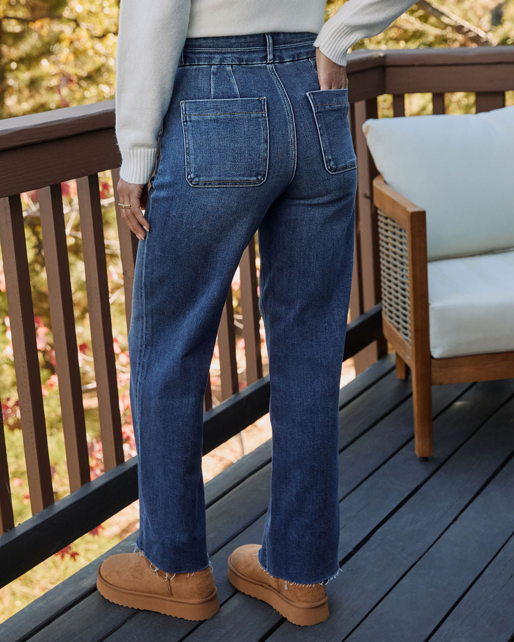 Keep By Me Raw Hem Dad Jeans-Vogue Logic