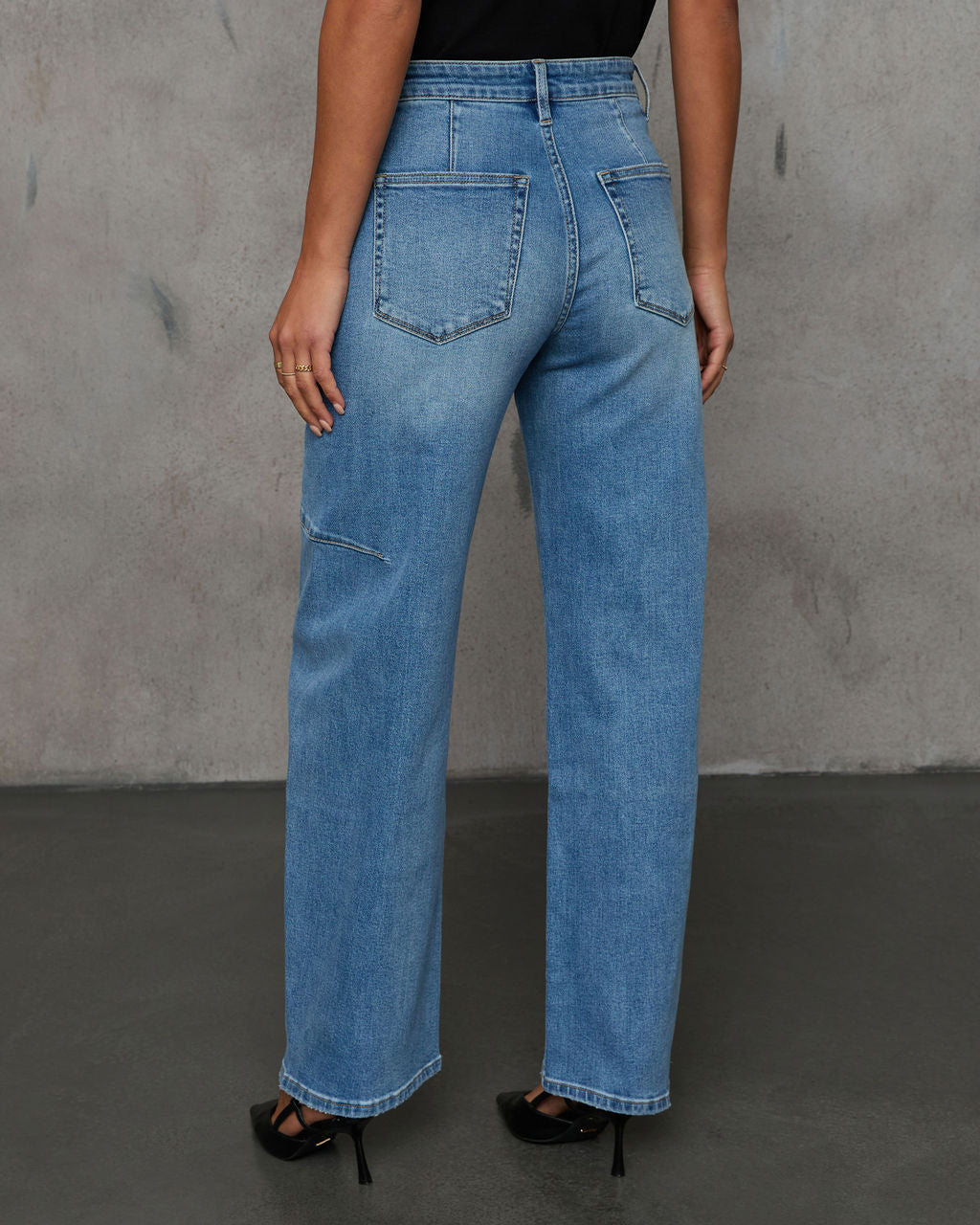 Launa Stretch High Rise Barrel Jeans-Vogue Logic