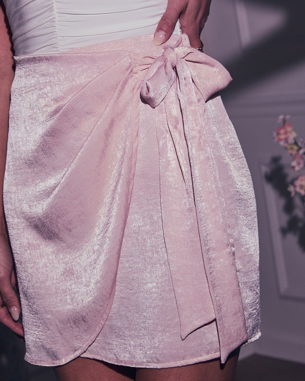 Dew Kissed Wrap Mini Skirt-Vogue Logic