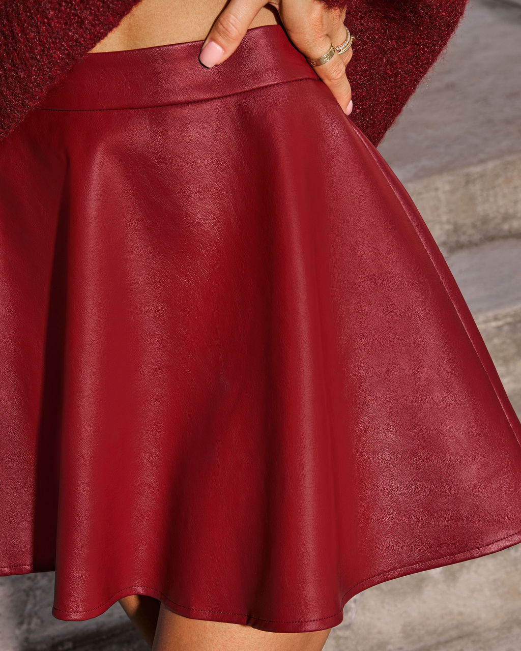 Flirt Edit Pleated Leather Mini Skirt-Vogue Logic