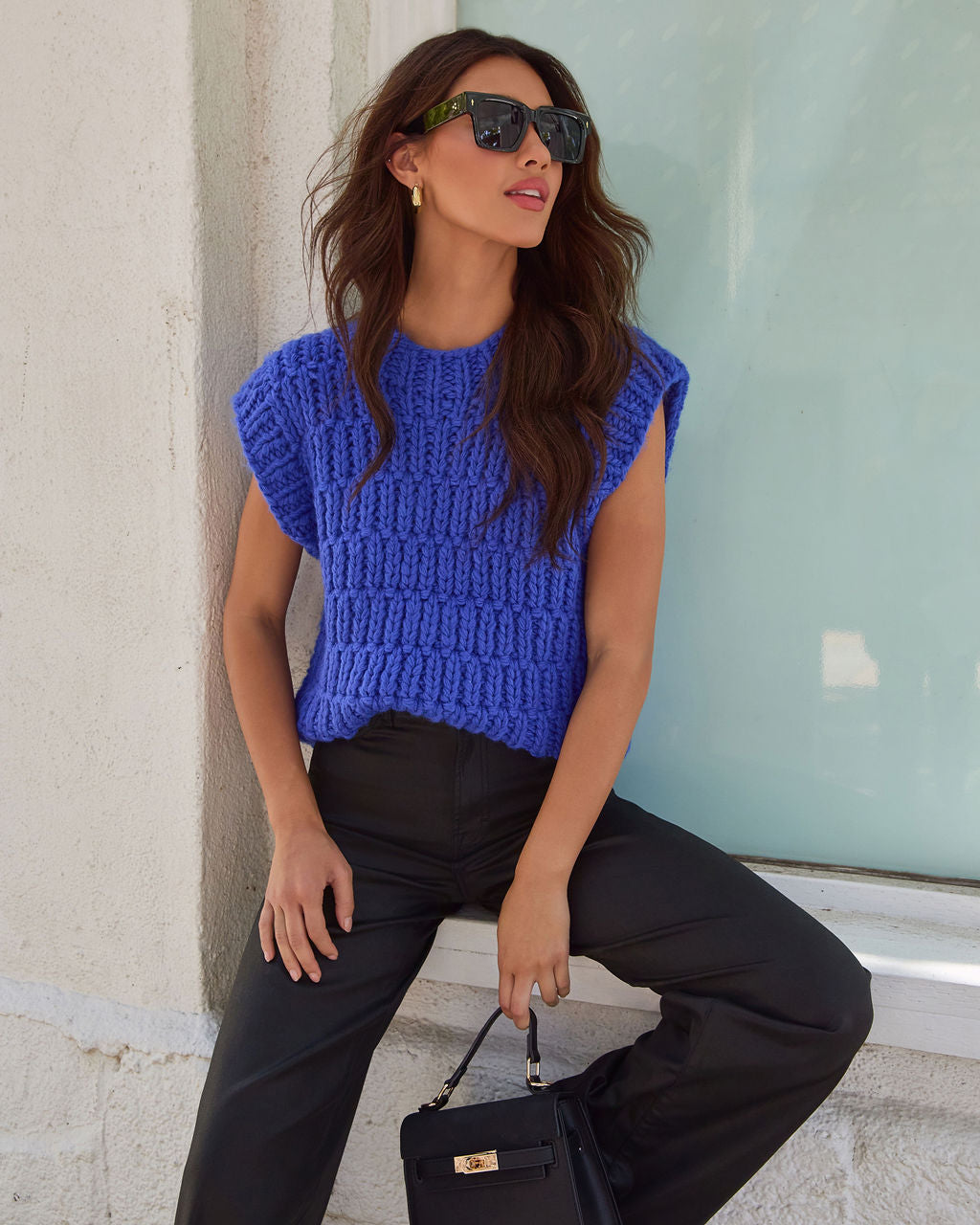 Annaline Cap Sleeve Crochet Sweater-Vogue Logic