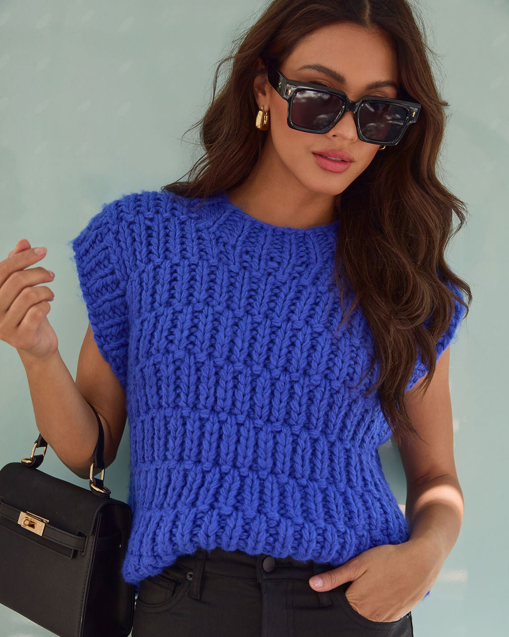 Annaline Cap Sleeve Crochet Sweater-Vogue Logic