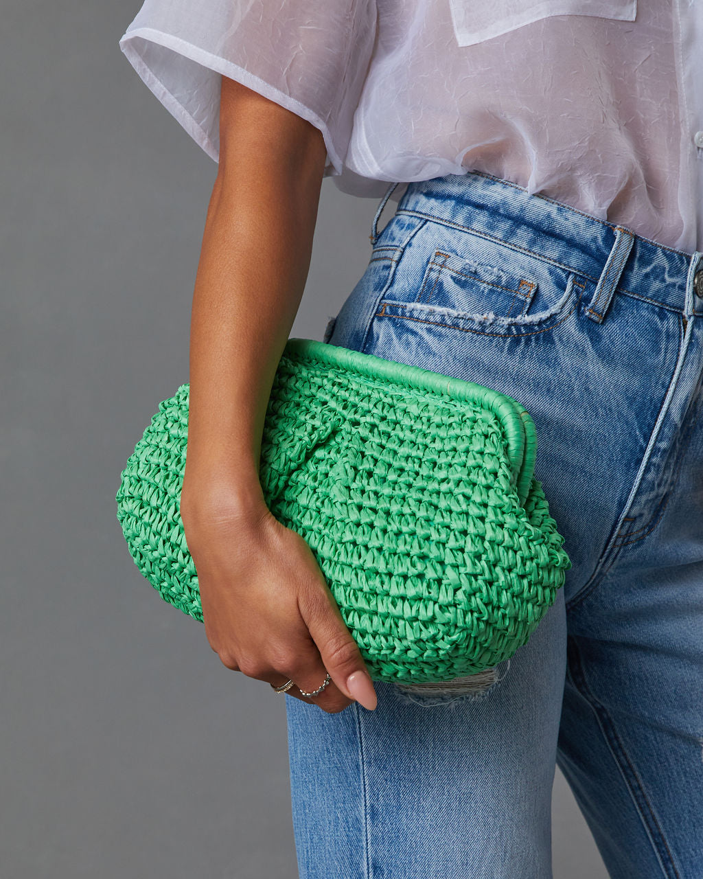 Poolside Straw Pouch Clutch-Vogue Logic