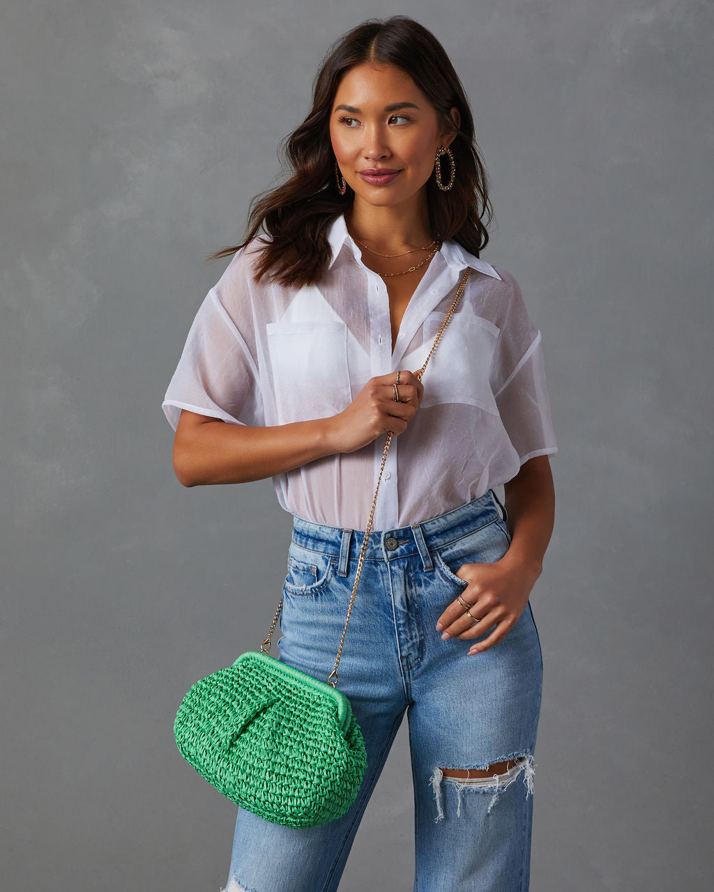 Poolside Straw Pouch Clutch-Vogue Logic