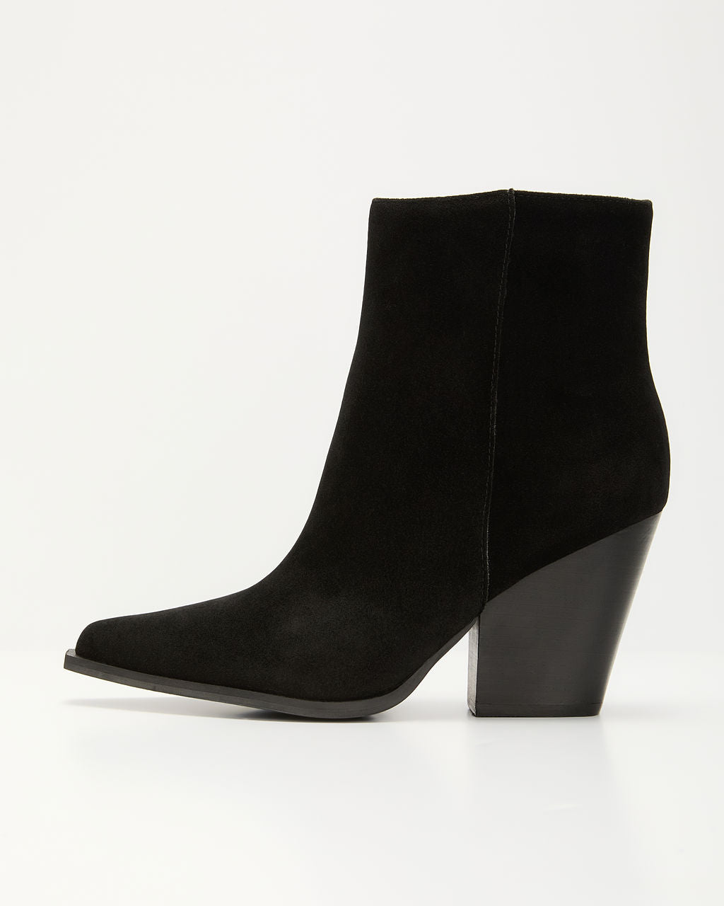 Rowyn Faux Suede Heeled Bootie-Vogue Logic