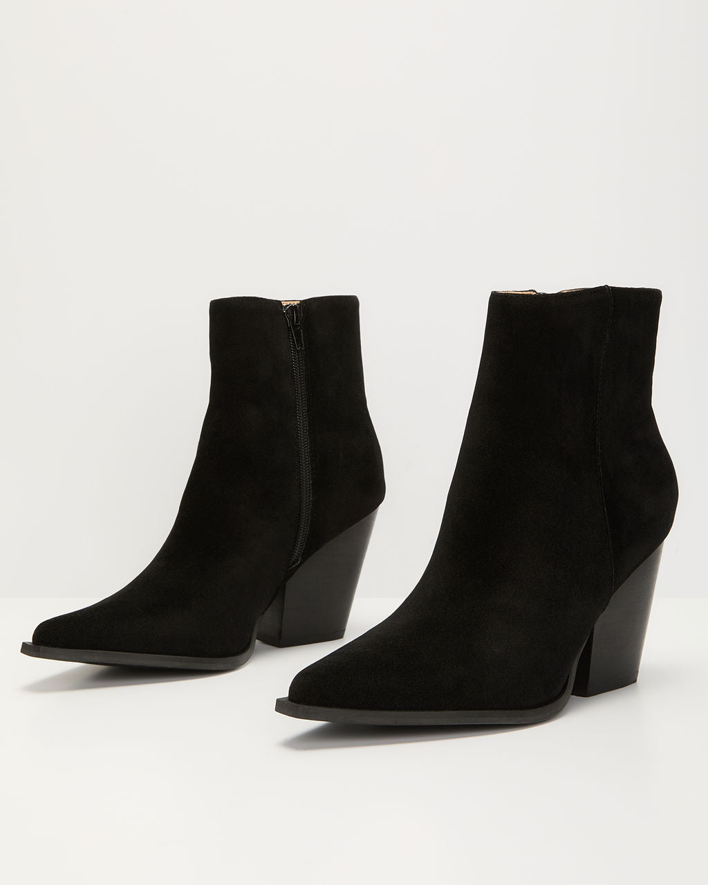 Rowyn Faux Suede Heeled Bootie-Vogue Logic