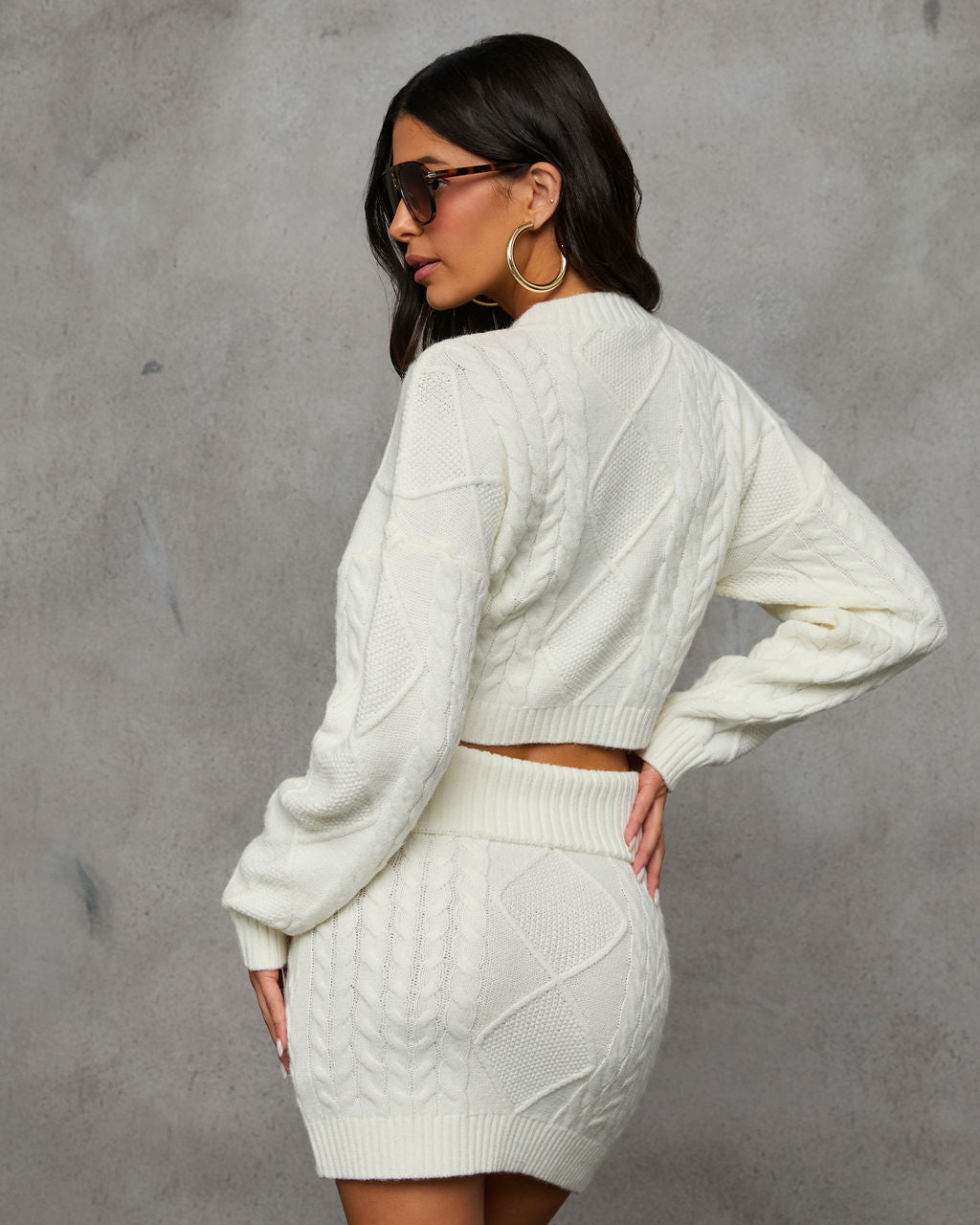 Crisp Day Cable Knit Sweater-Vogue Logic