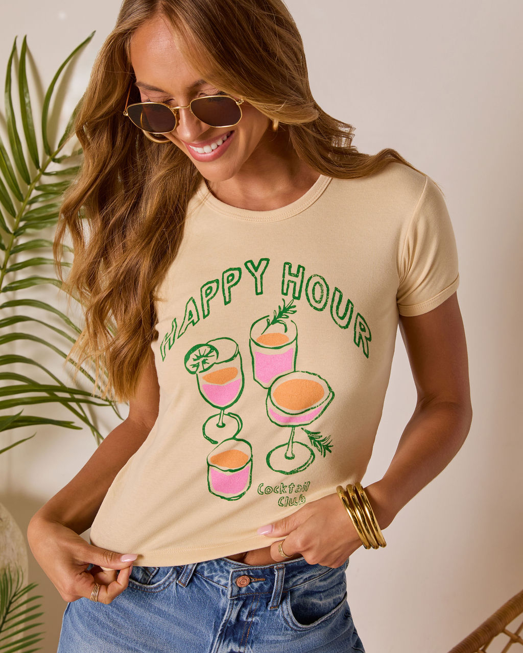 Happy Hour Short Sleeve Graphic Tee-Vogue Logic