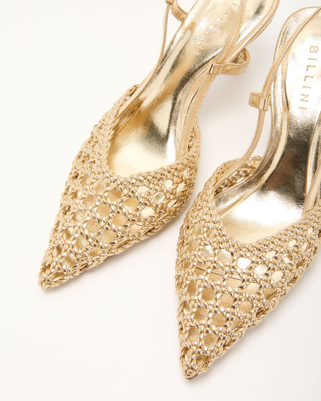 Mira Woven Pointed Toe Slingback Pumps-Vogue Logic