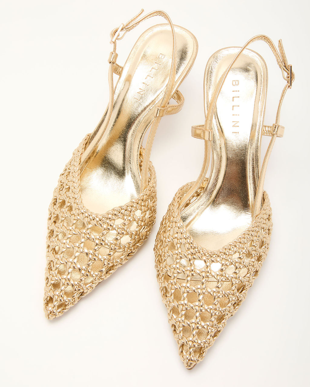 Mira Woven Pointed Toe Slingback Pumps-Vogue Logic