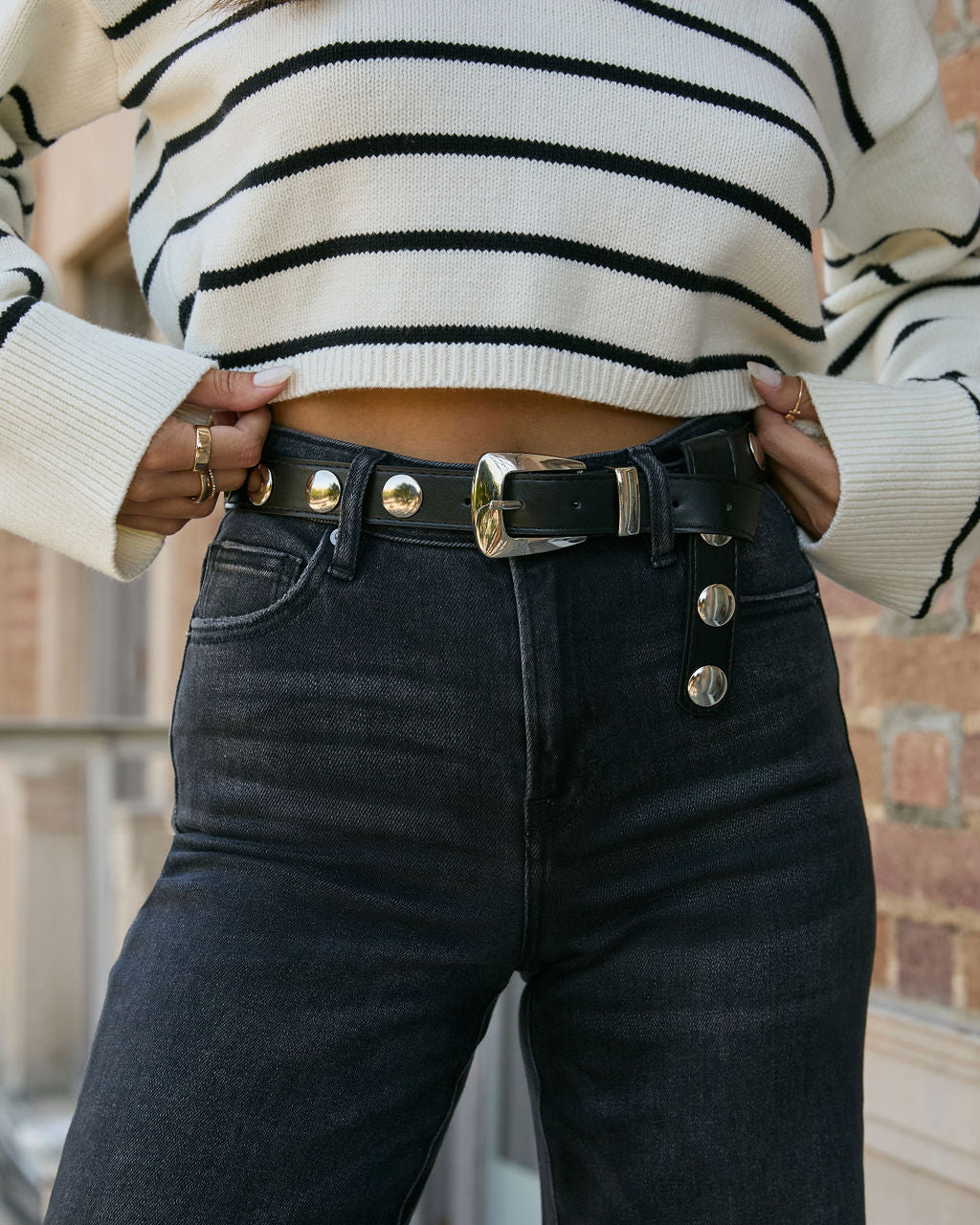 Cartago Studded Skinny Belt-Vogue Logic