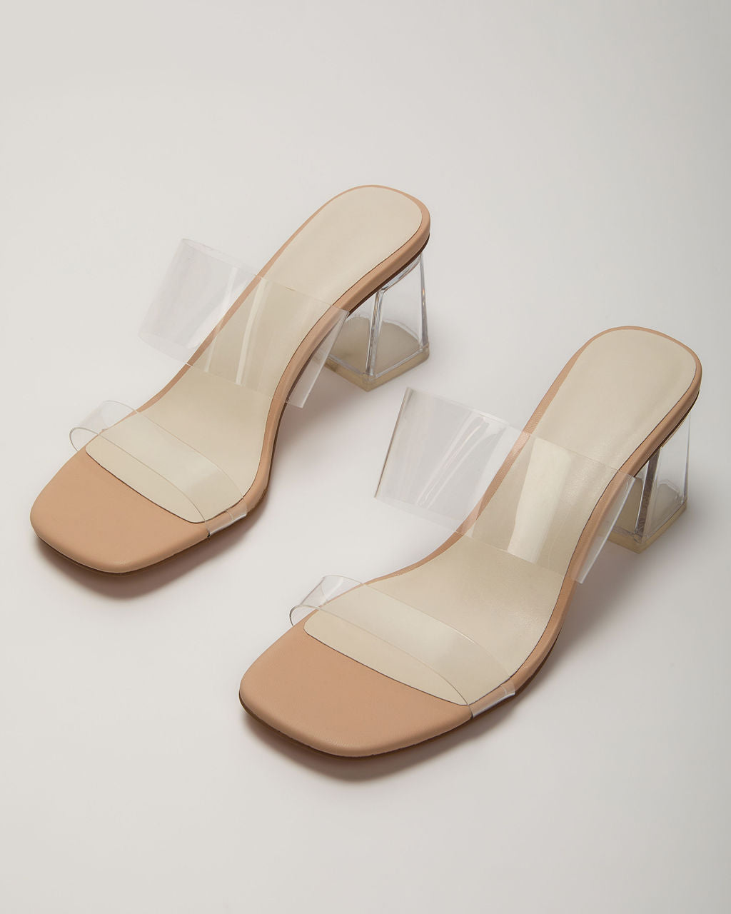 Savanna Clear Open Toe Mules-Vogue Logic