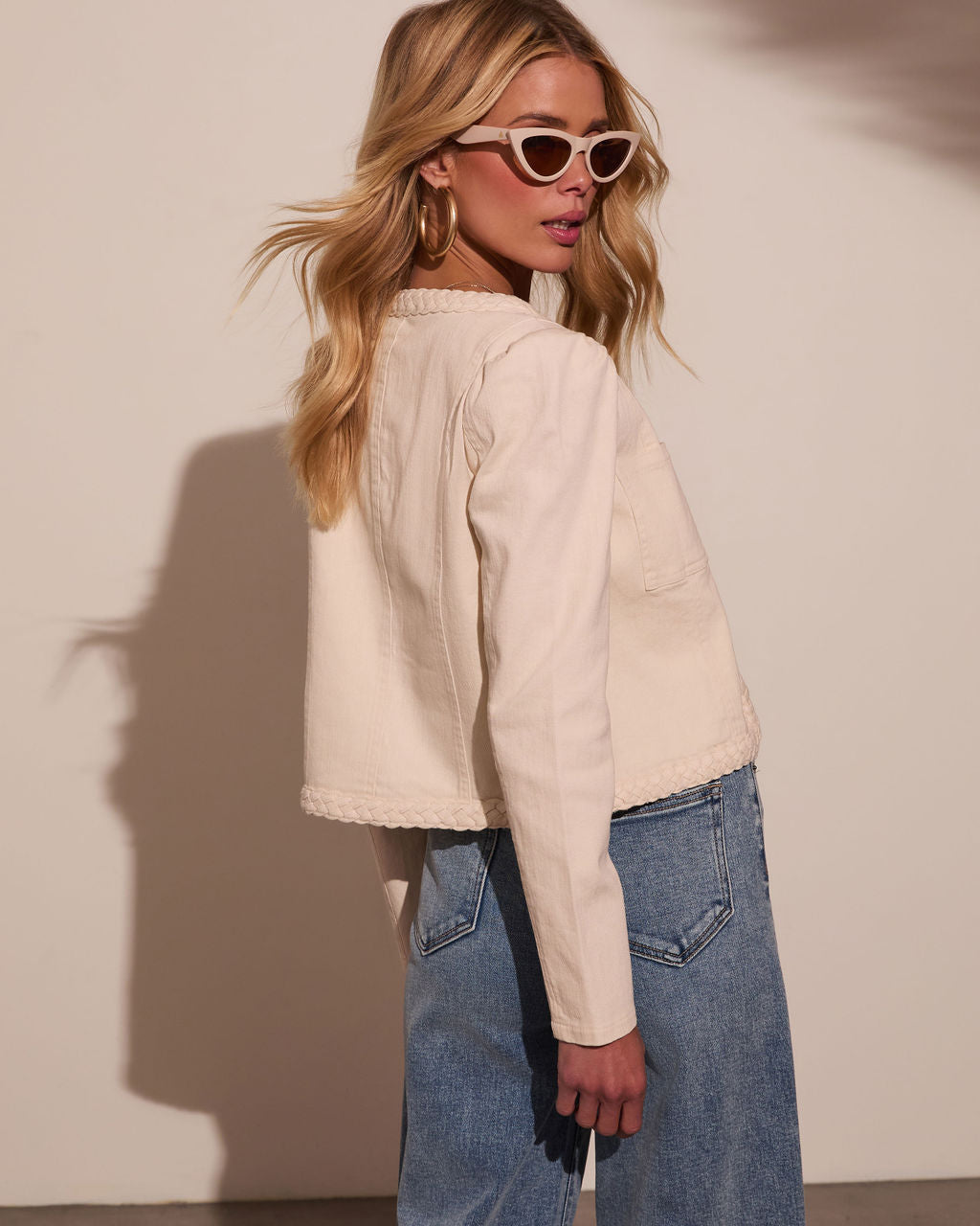 Sidney Braided Trim Twill Jacket-Vogue Logic
