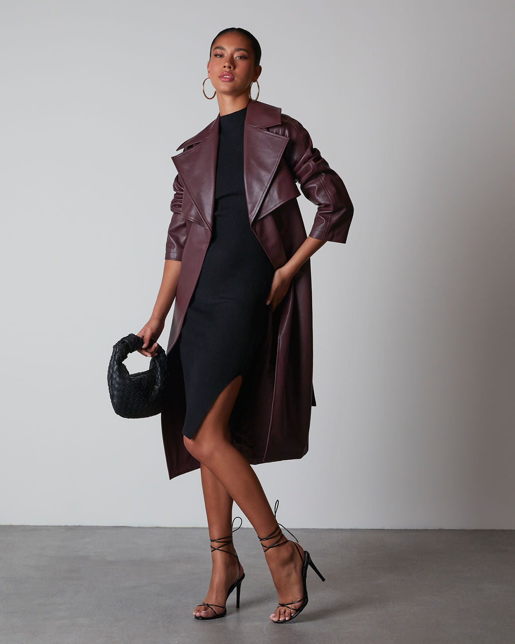 Essential Mock Neck Knit Midi Dress-Vogue Logic