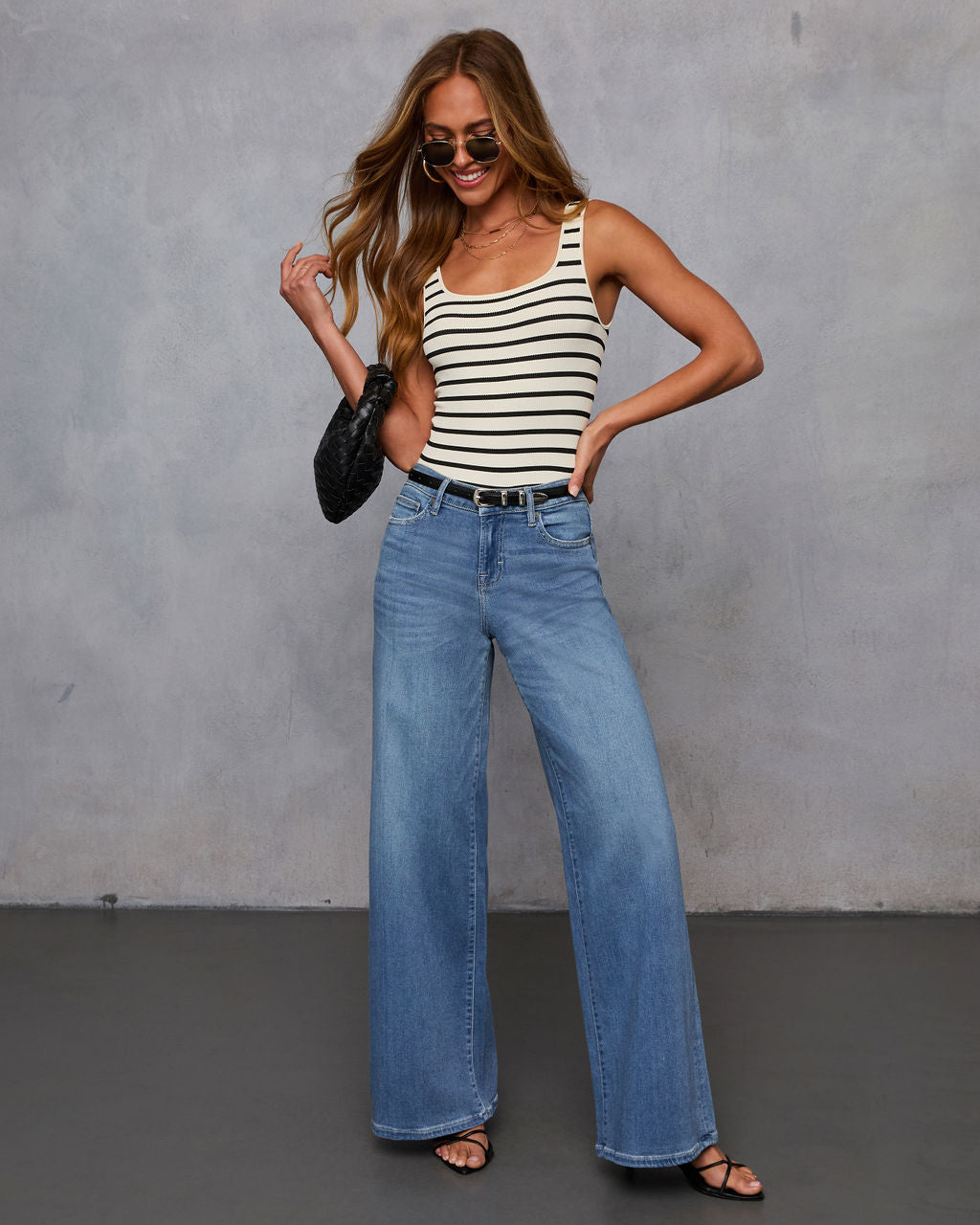 Coletti Super Stretch Wide Leg Jeans-Vogue Logic