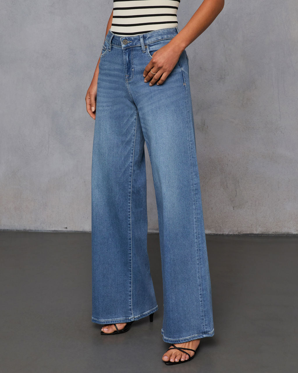 Coletti Super Stretch Wide Leg Jeans-Vogue Logic