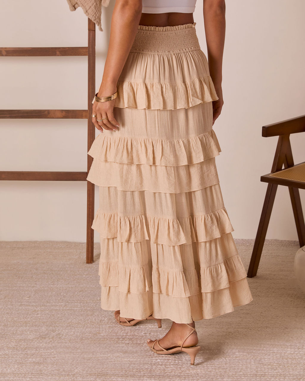 Heart Affair Tiered Maxi Skirt-Vogue Logic