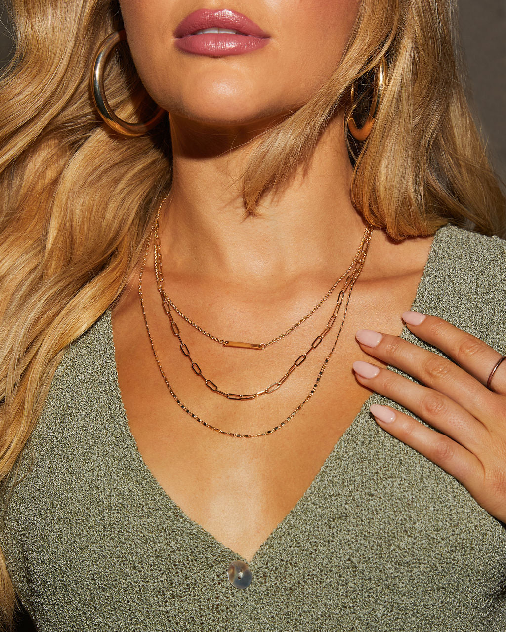 Elsie Layered Chain Necklace-Vogue Logic